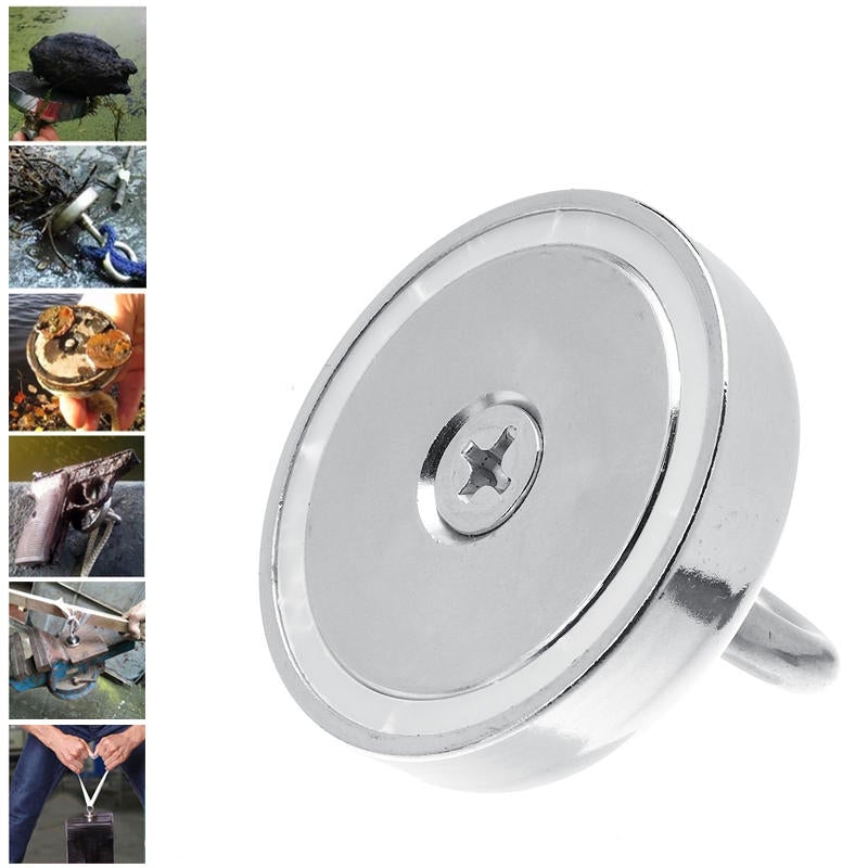 300KG D75mm Neodymium Recovery Magnet Fishing Treasure Metal Detector with 20 Metre Rope