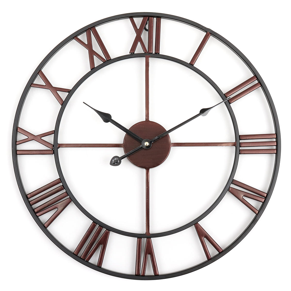 45cm Large Wall Clock Big Roman Numerals Giant Open Face Metal For Home Outdoor Garden