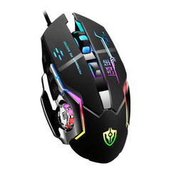 Wired Gaming Mouse Metal Base 800-3200DPI 4 Colors Breathing Backlight Ergonomic Home Office Mice for Desktop Computer Laptop PC