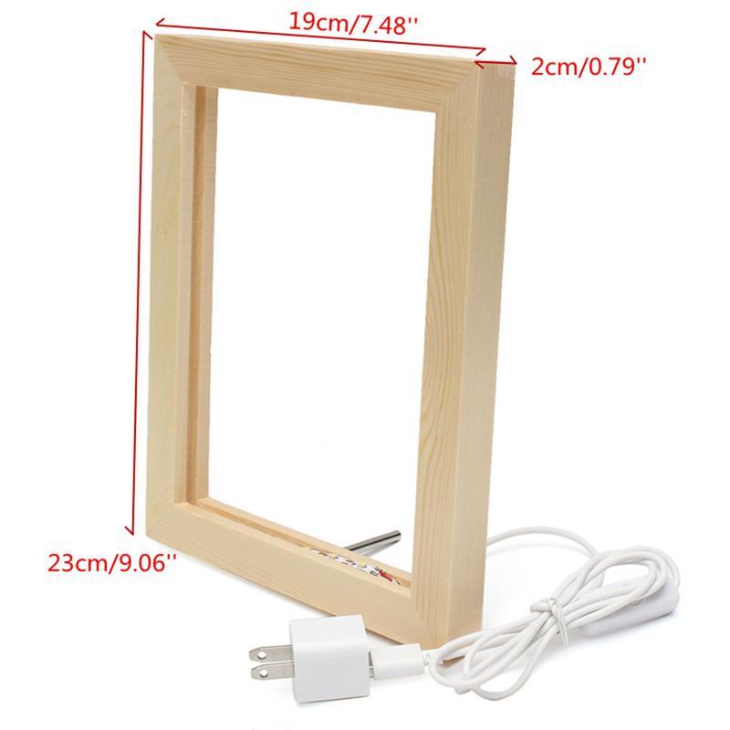 3D Photo Frame Illuminative LED Night Light Wooden Girl Christmas USB Lamp