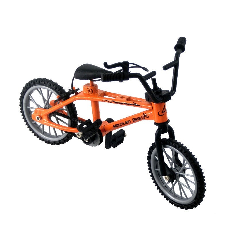 Mini Simulation Alloy Finger Bicycle Retro Double Pole Model w/ Spare Tire Diecast Toys With Box Packaging