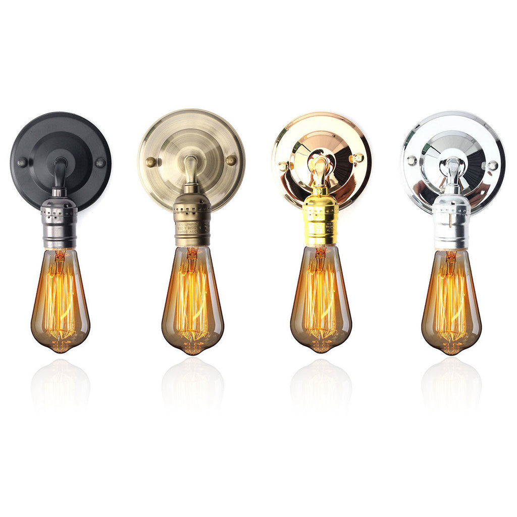 Antique Vintage Wall Light Simple Design Sconce Lamp Bulb Socket Holder Fixture