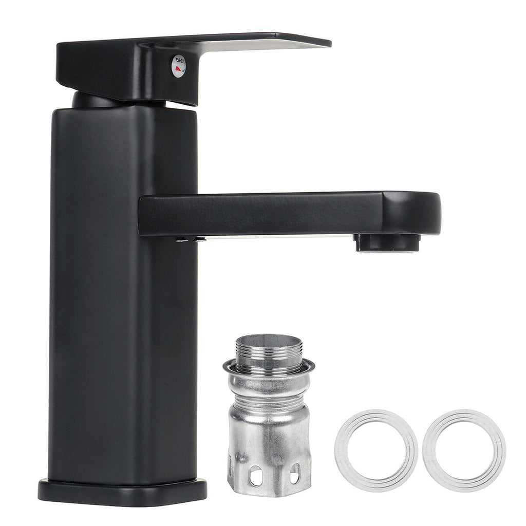 Black Bathroom Sink Faucet Basin Cold/Hot Mixer Tap Single Handle