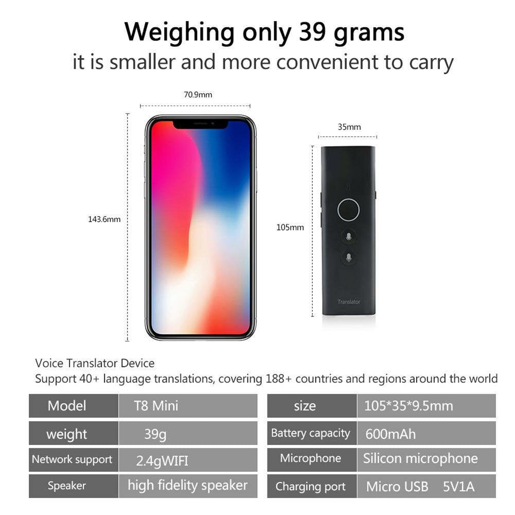 40 Languages Digital Translator Intelligent AI Translator Foreign Language Learning Machine For Travel Business Support WIFI