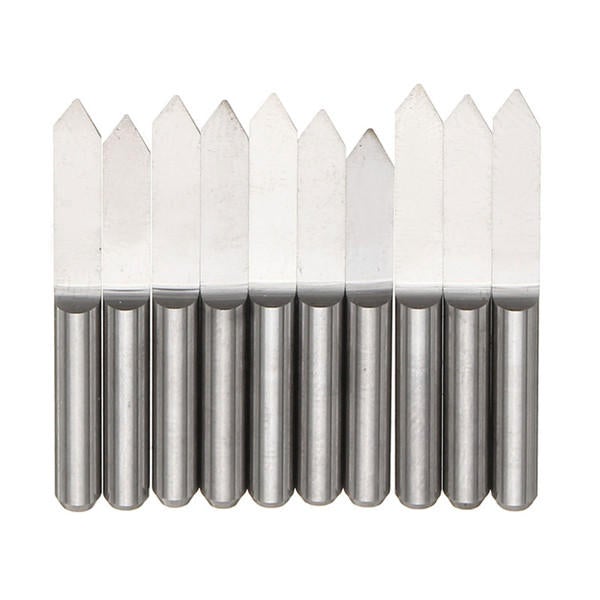 10pcs 60 Degree 0.3mm Tip 3.175mm Carbide PCB Engraving Bits End Mill Cutter CNC Router Tool