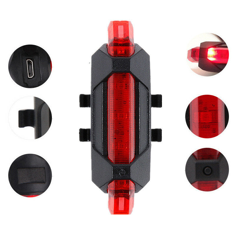 Multi-Purpose LED Warning Light for Outdoor/Scooter Safety Flashlight USB Rechargeable Headlamp Taillight for Electric Scooters&Bicycle
