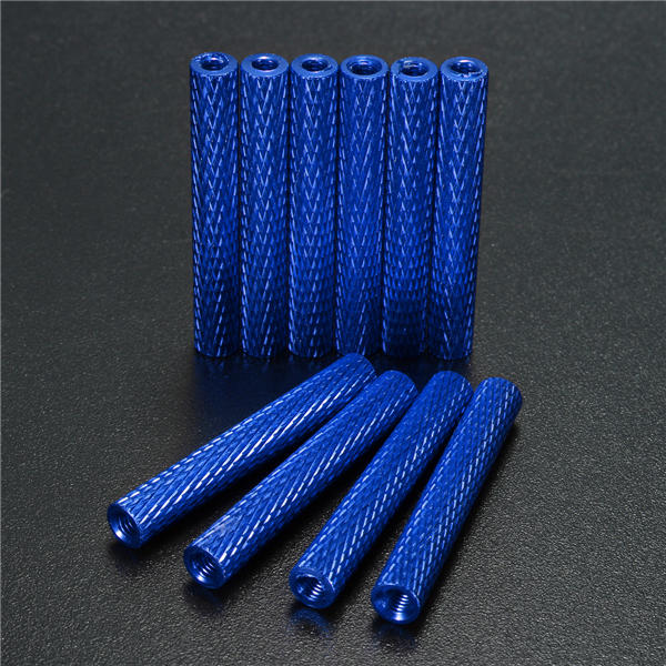 M3AS8 10Pcs M3 35mm Knurled Standoff Bolt Aluminum Alloy 6061 Anodized Spacer Multicolor