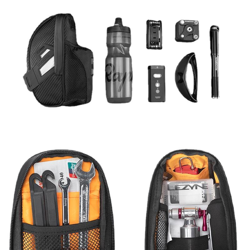 Bicycle Double Zipper Reflective Capacity Water Tail Bag Bottle Pocket