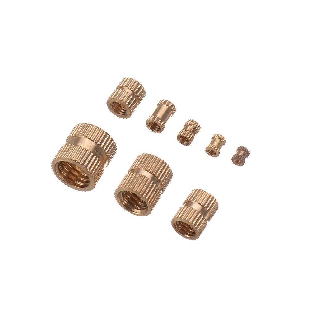 210pcs M2~M10 Metric Threaded Brass Knurl Nuts Round Insert Embedment Nut Assortment Set