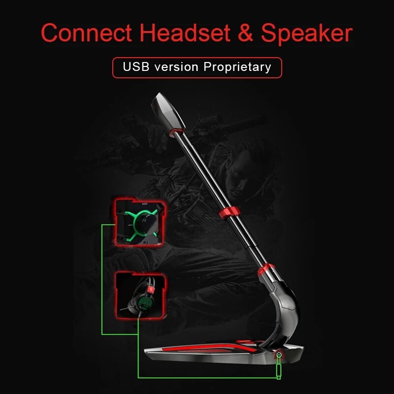 Computer Gaming 360 Sound Collection Microphone USB 3.5mm Studio Speech Omnidirectional Wired for PC Desktop Recording Chatting