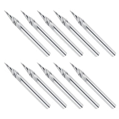 10Pcs 3.175mm Shank Engraving Bit End Milling Cutter 20 Degrees Tip 0.1mm Carbide 3D Milling Bit Carving