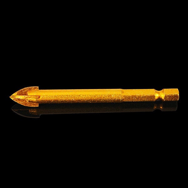 6mm Shank Titanium Carbide Glass Drill Bit Cross Spear Point Head