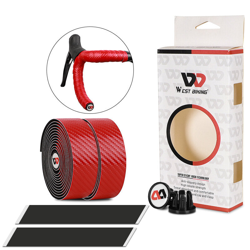 Bike Handlebar Tape Anti-slip Shock Absorption Handle Bar Tape Cycling Handle Accessories with Two Plug