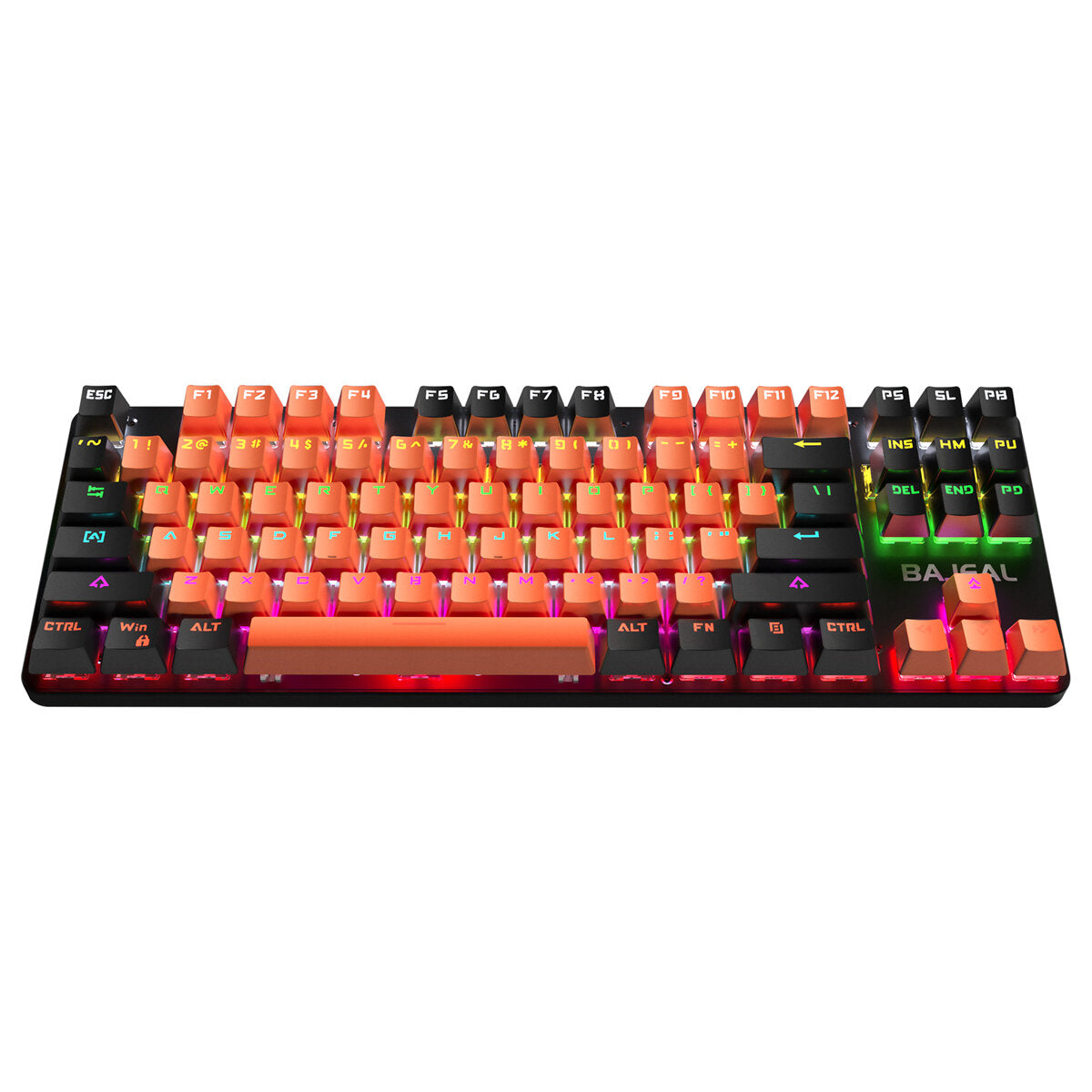 Mechanical Keyboard 87 Keys USB Wired Hot Swappable Blue Swtich Colorful LED Backlight Gaming Keyboard for Gaming Typing Office