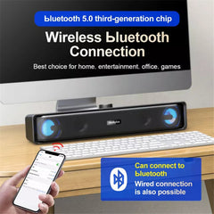 Desktop Speaker 6D Stereo Surround Sound Subwoofer Two Dual Bass Bluetooth V5.0 Thinkplus Speaker USB 3.5mm Wired Soundbar Music Player