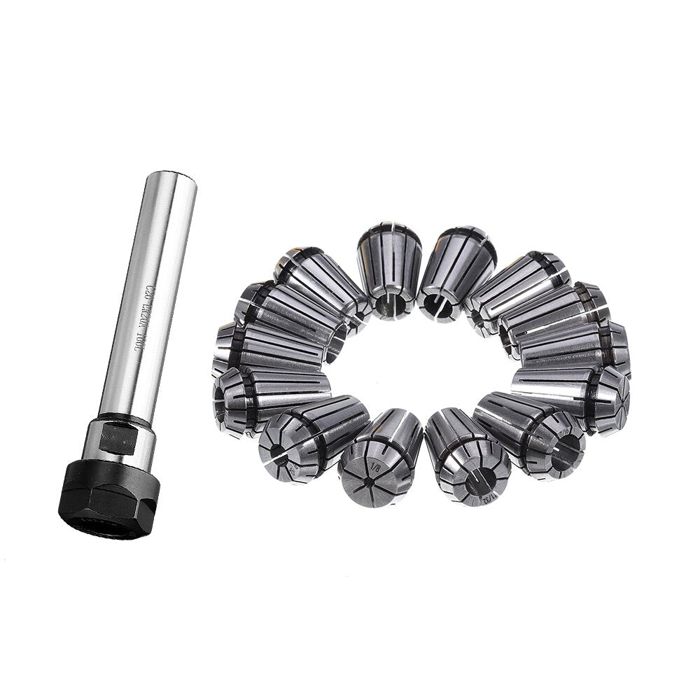 Collet Chuck Holder with 14PCS Spring Collet for CNC Milling Lathe Tool