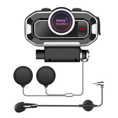 Motorcycle Helmet Intercom Heaphone Bluetooth 5.0 Waterproof Headset FM Wireless Communication Stereo Earphone