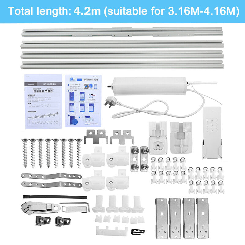 2.2/3.2/4.2m Smart Electric Curtains Smart Home Remote Control Curtains Smart Curtain Motors