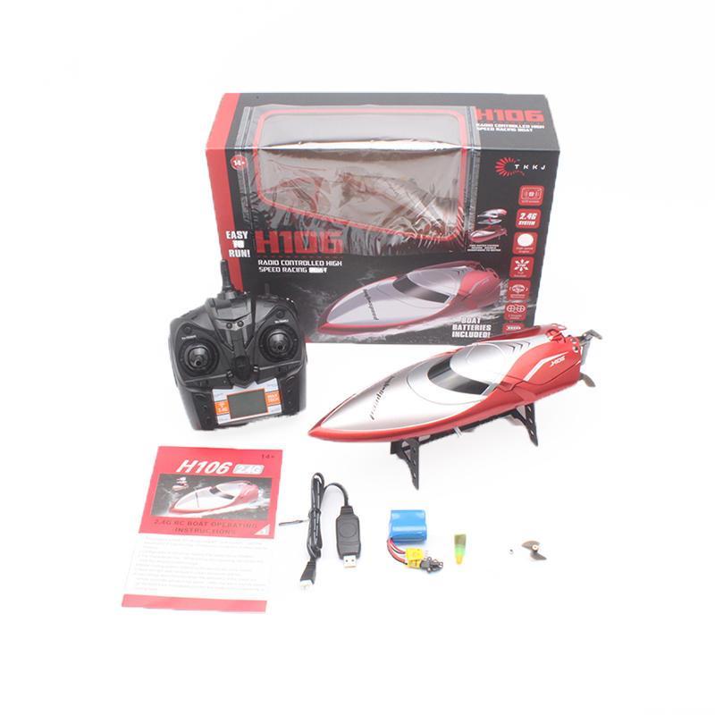 2.4GHz 7.4V 600mAh Battery LCD Display High Speed RC Boat Wireless Racing Fast Ship