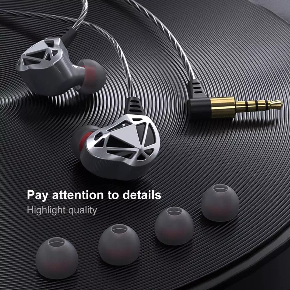 Hollow Subwoofer Heavy Bass Volume Control Noise Reduction Earphones With Mic Setro In-Ear Wired Headset