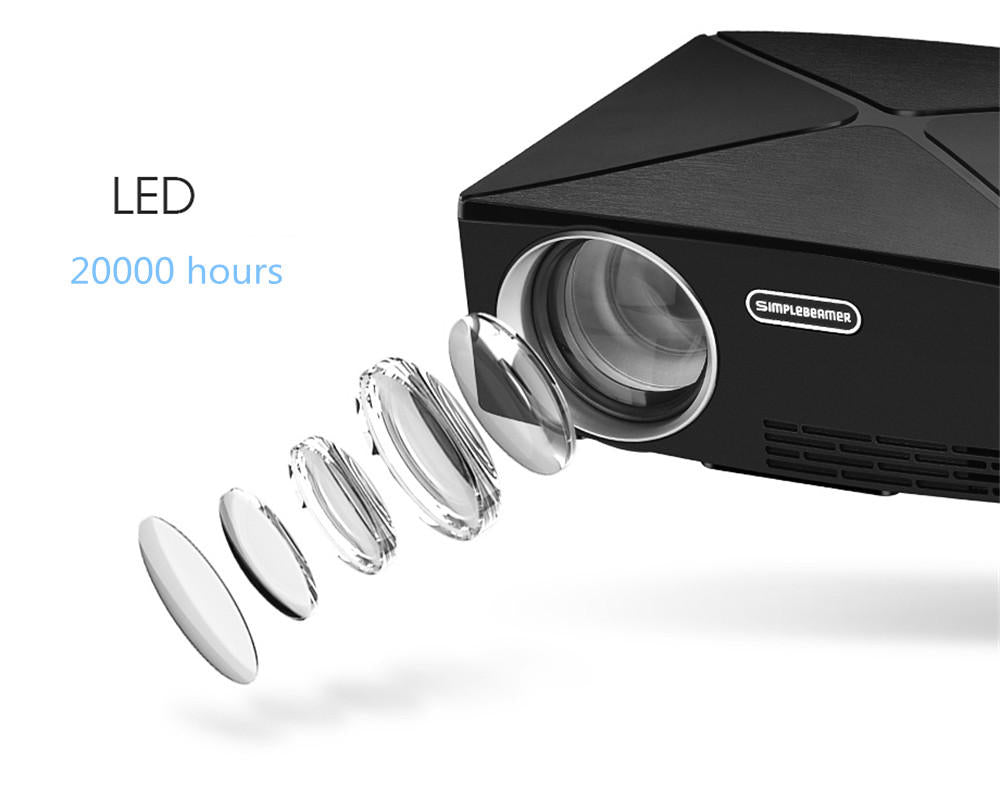 LCD Projector 2200 Lumens 1280x720 Resolution HD VGA USB Office LED Projector Home Theater