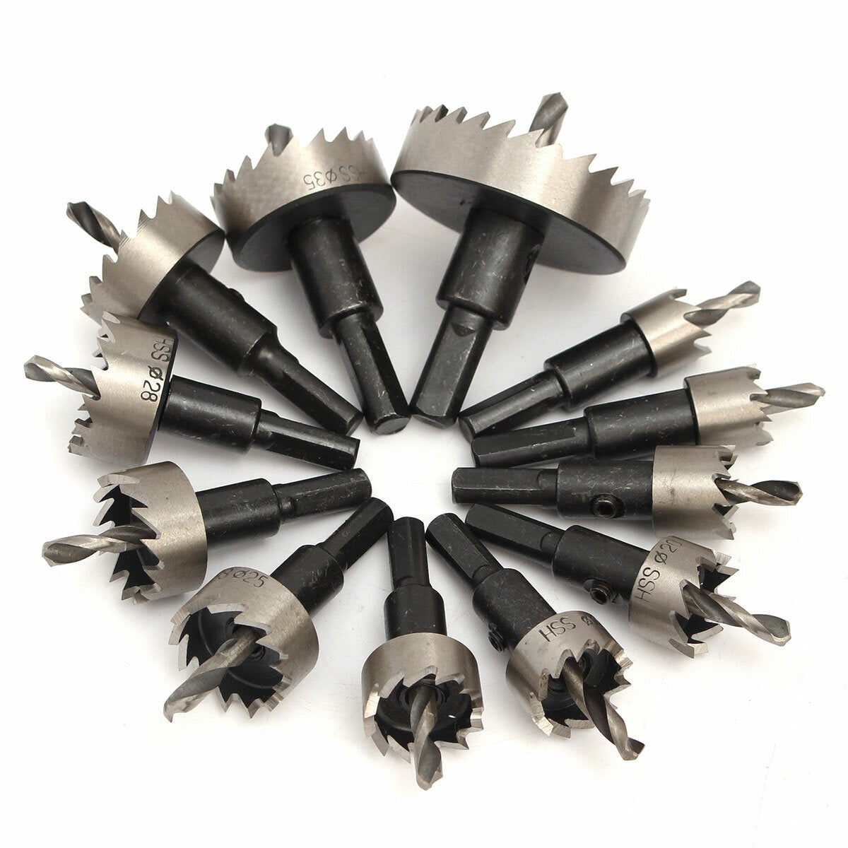 12pcs 15-50mm HSS Hole Saw Cutter Drill Bits Set