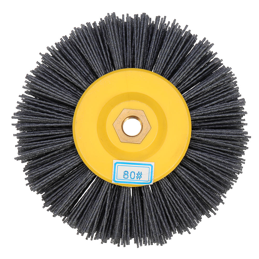 150x40mm M14 Wire Drawing Wheel Brush 80/120/180/320 Grit Drum Burnishing Polishing Wheel