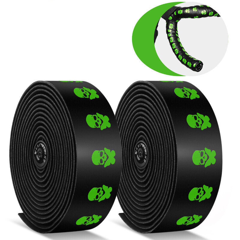 2 Pcs 2150mm Bike Handlebar Tape Bicycle Handlebar Grip Grip Tape Wraps Adhesive Back with Bar Plugs
