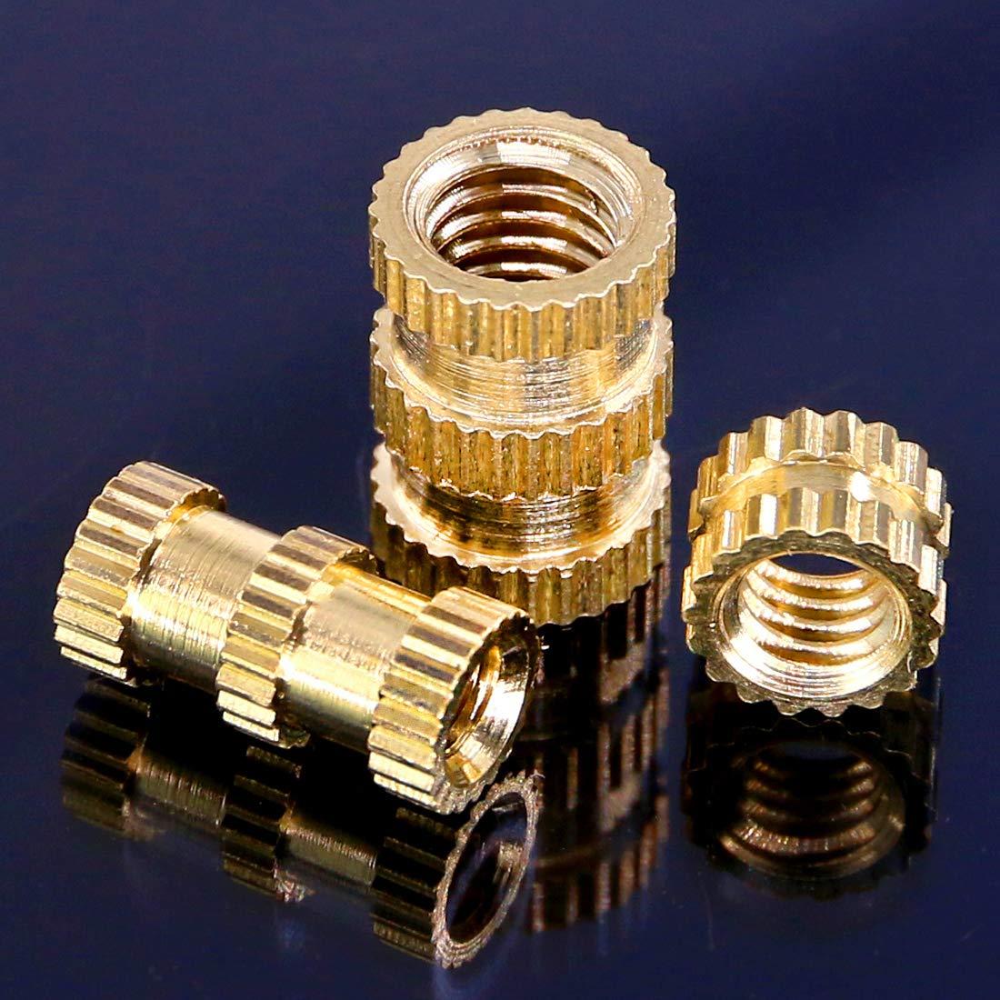 370Pcs M2 M3 M4 M5 Female Thread Knurled Brass Threaded Insert Embedment Nut Assortment Kit for 3D Printing