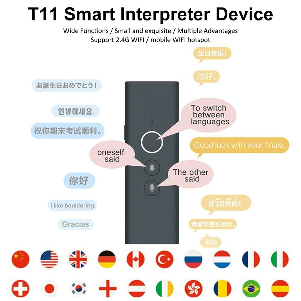 40 Languages Digital Translator Intelligent AI Translator Foreign Language Learning Machine For Travel Business Support WIFI