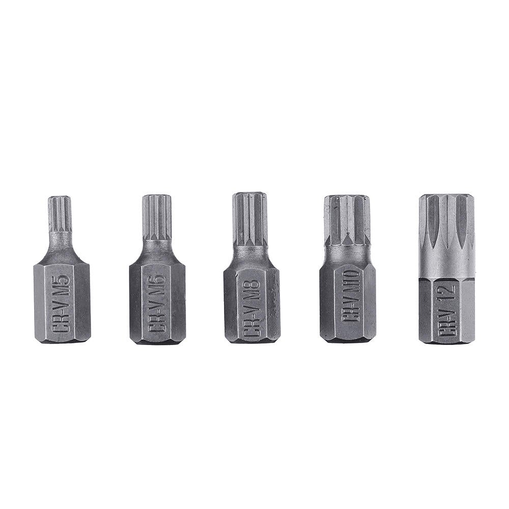 11Pcs M Type Screwdriver Bit Set Chrome Vanadium Steel Bit Set 12 Point Spline Bit
