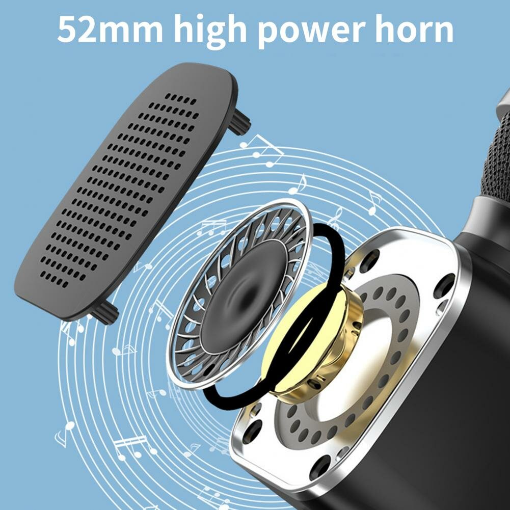 Handheld Microphone Versatile Sound Change Metal Bluetooth 5.0 Condenser Mic Music Player for Singing