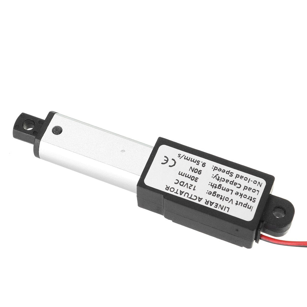 9.5-15-30mm/s DC 12V 30mm Stroke Mini Electric Linear Actuator Motor Aluminum Alloy Linear Actuators Linear Motor Telescopic Rod Lifter