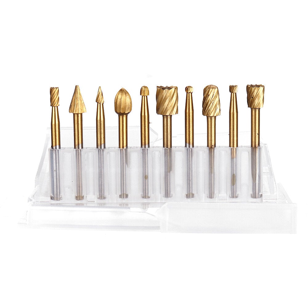 10pcs 1/8 Inch HSS Rotary Rasp File Rotary Rasp Burrs Wood Bits Grinding wood working Tool
