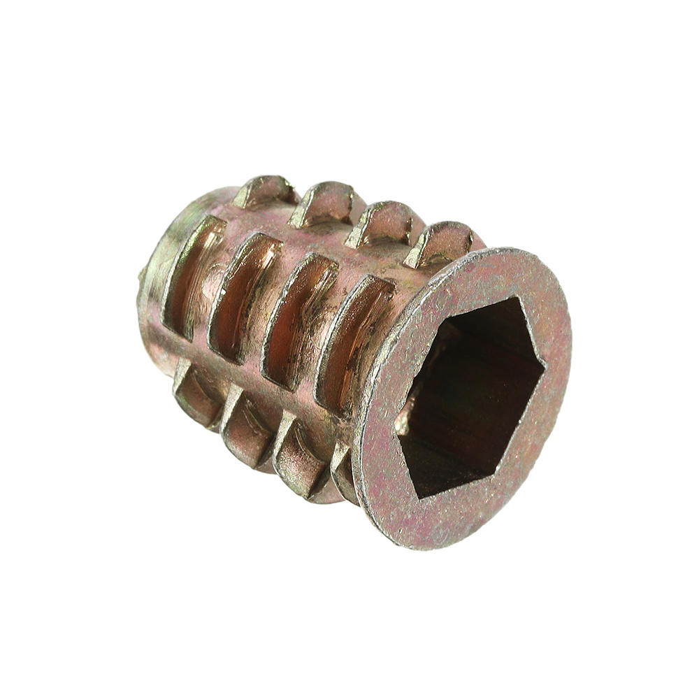 80Pcs M4/M5/M6/M8/M10 Zinc Alloy Wood Furniture Hex Socket Drive Head Threaded Insert Nut Internal and External Nut