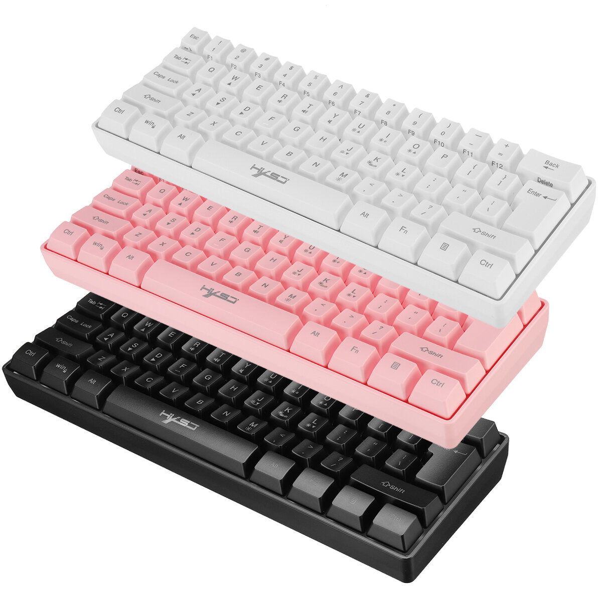 Wired Keyboard 61 Keys USB Wired RGB Backlit Gaming Keyboard for Office Gamers