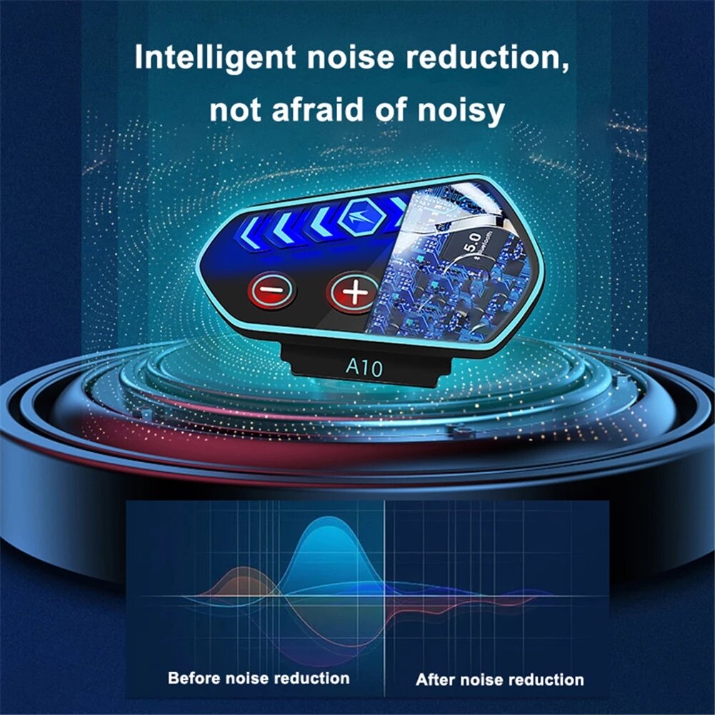 Bluetooth 5.0 Headset Single Helmet Moto Earphone With Micro Waterproof LED Motorcycle Cycling Wireless Headphone for Calling Music
