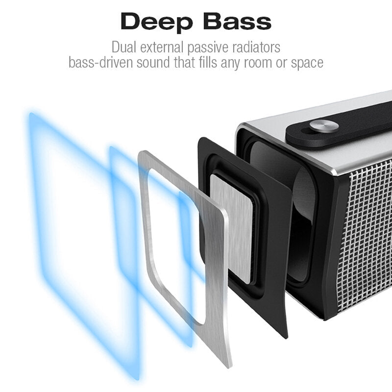 Portable Wireless Bluetooth Speaker Deep Bass Dual Full-Range Drivers 1800mAh Battery Life Subwoofer Speaker