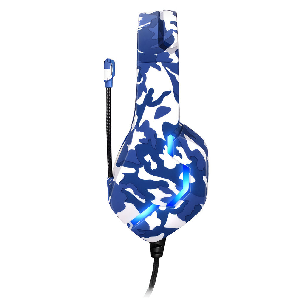 Game Headset 3.5mm+USB 40mm Drive Wired Stereo RGB Gaming Headphone with Mic LED Light for Computer PC Gamer