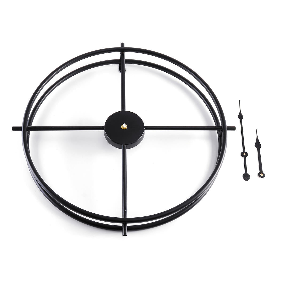 50CM/60CM Double Layer Wall Clock Creative Living Room Round Vintage Wrought Iron Wall Clock