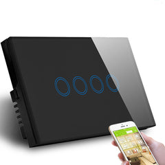 Smart Home Touch Switch WiFi APP Control Lamp Switch Crystal Glass Switch Compatible With Alexa Google Assistant 1000W 3 Gang 1 Way
