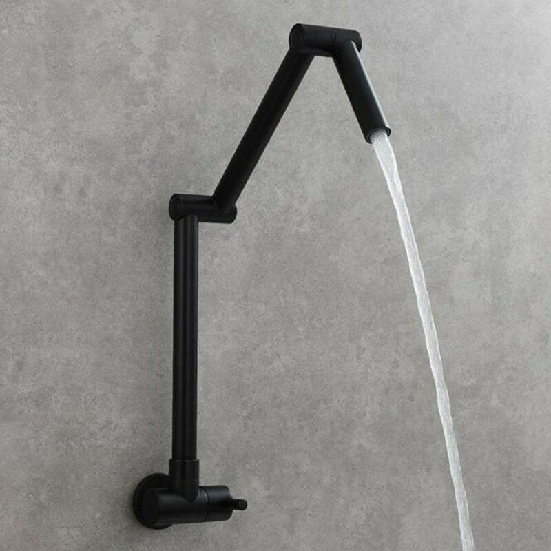 Folding Kitchen Sink Faucet Rotating Extension Single Cold Tap Wall Mounted