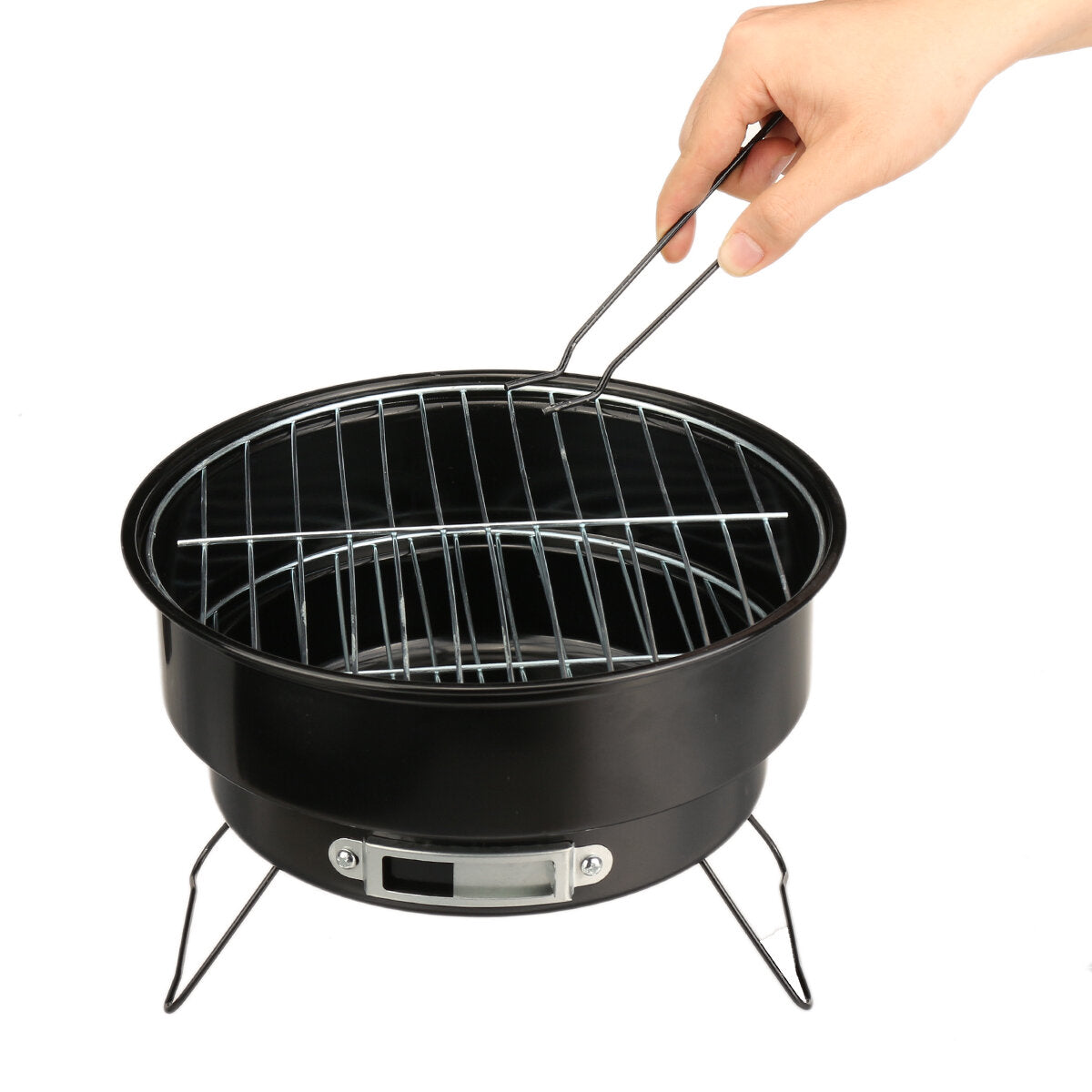 Round Barbecue Grill Foldable Stainless Steel Grill Portable Outdoor Camping Barbecue Grill