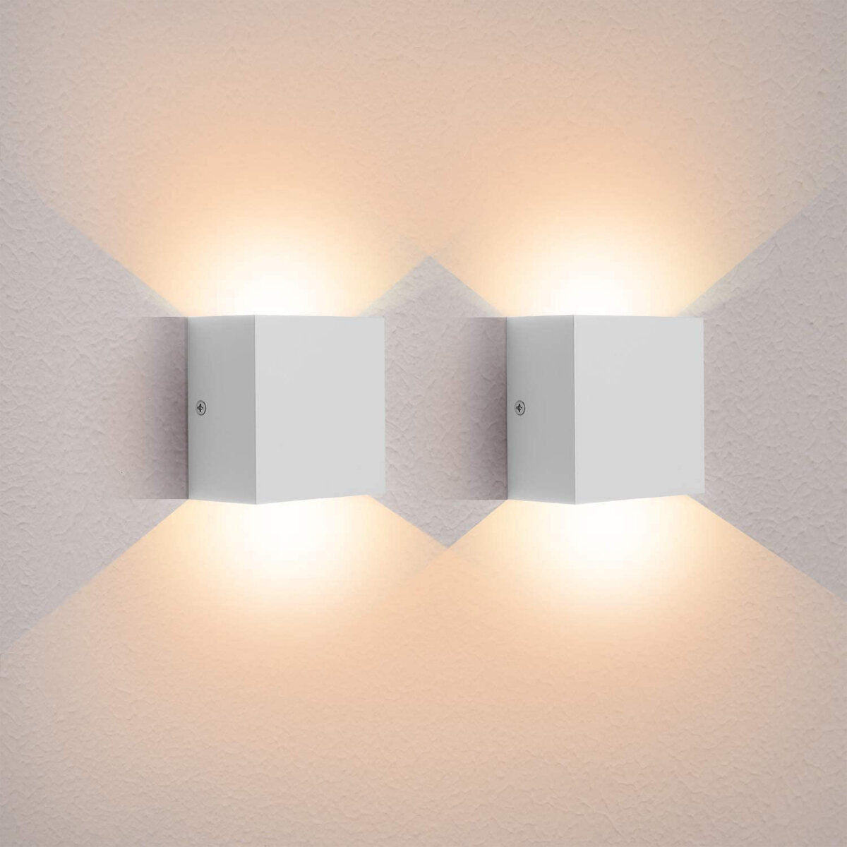 2Pcs Warm Light LED Wall Lamp Indoor/Outdoor LED Waterproof Modern Wall Lights