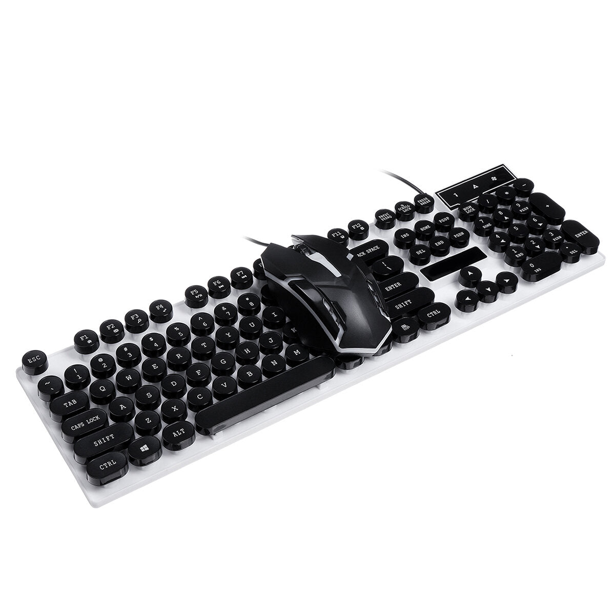 Rainbow Backlit USB Wired 104Key Mechanical Keyboard and 1600 DPI LED Mouse Combo