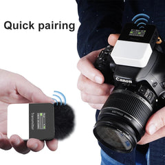 UHF Wireless Microphone System Lavalier Mic with Transmitter for SLR Camera Smartphone Video Interview Record