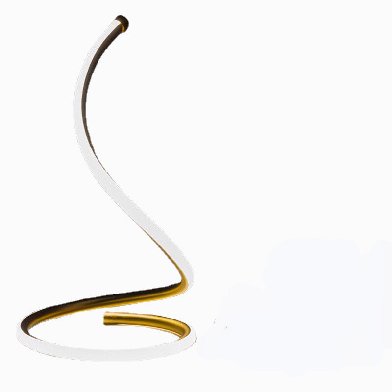 Modern Spiral LED Bedside Table Lamp Curved Desk Light Dimmable Warm White