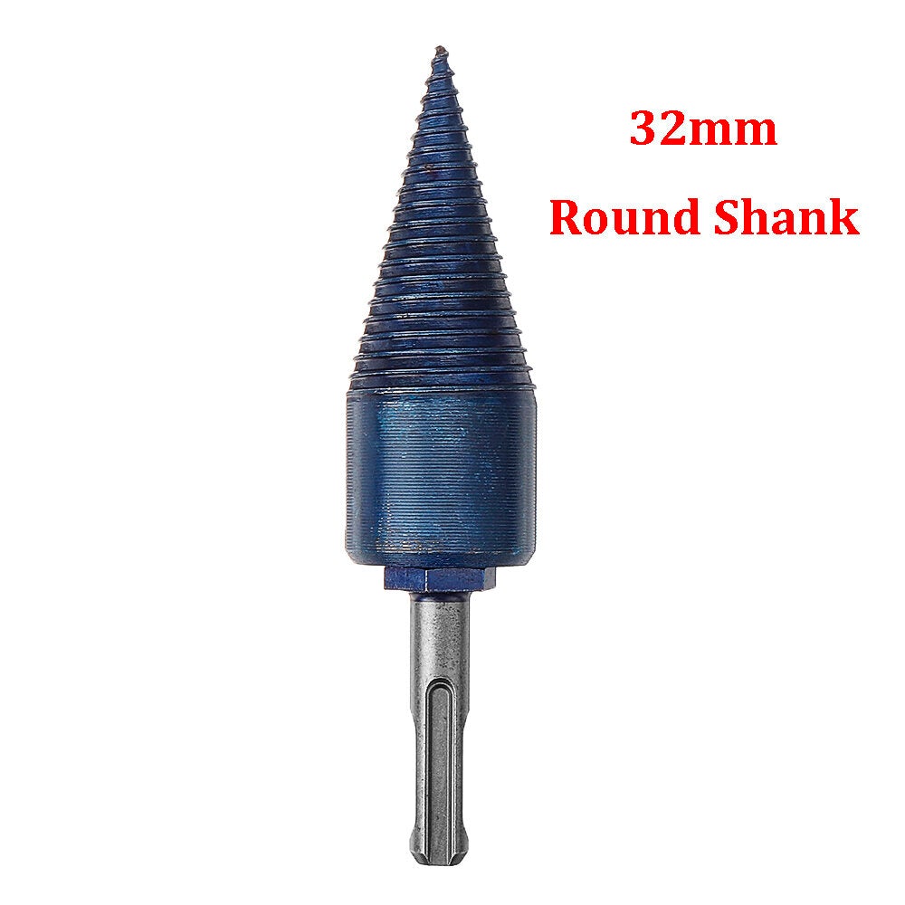 32/42mm Nano Blue Coated HSS Round/Square/Hex Shank Firewood Drill Bit Splitter Wood Split Cone For Tree Cutting