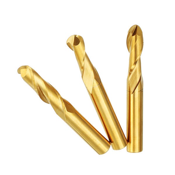 6mm Shank 2 Flutes Ball Nose End Mill Cutter 15/17/22mm Titanium Coated CNC Cutting Tool