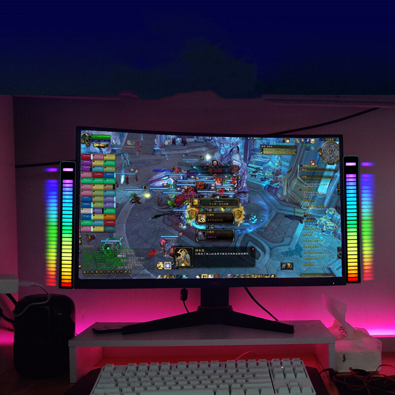 RGB USB Energy Saving Lamp Voice-activated Pickup Rhythm Light Car Ambient Lamp Music Atmosphere Light Game Light